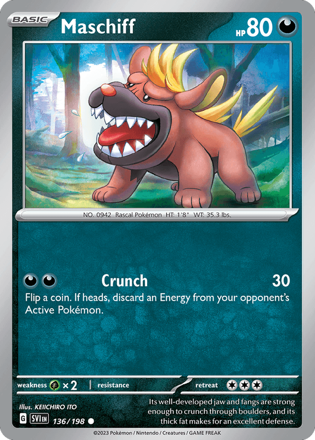 Carta Maschiff 136/198 do set Scarlet & Violet — Pokémon TCG | Bynx