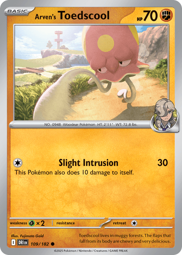 Carta Arven's Toedscool 109/182 do set Destined Rivals — Pokémon TCG | Bynx