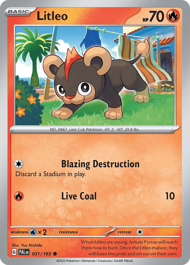 Carta Litleo 31/193 do set Paldea Evolved — Pokémon TCG | Bynx