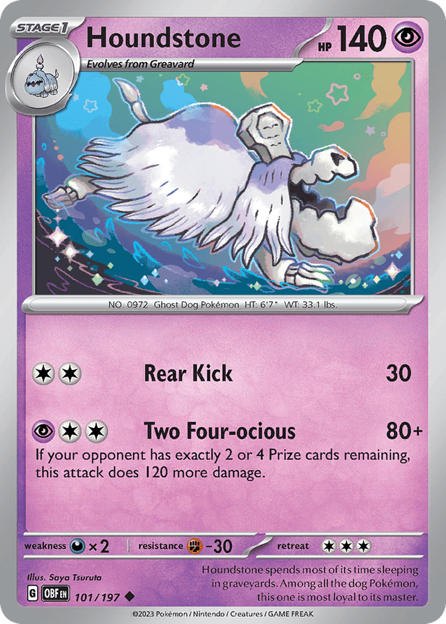 Carta Houndstone 101/197 do set Obsidian Flames — Pokémon TCG | Bynx