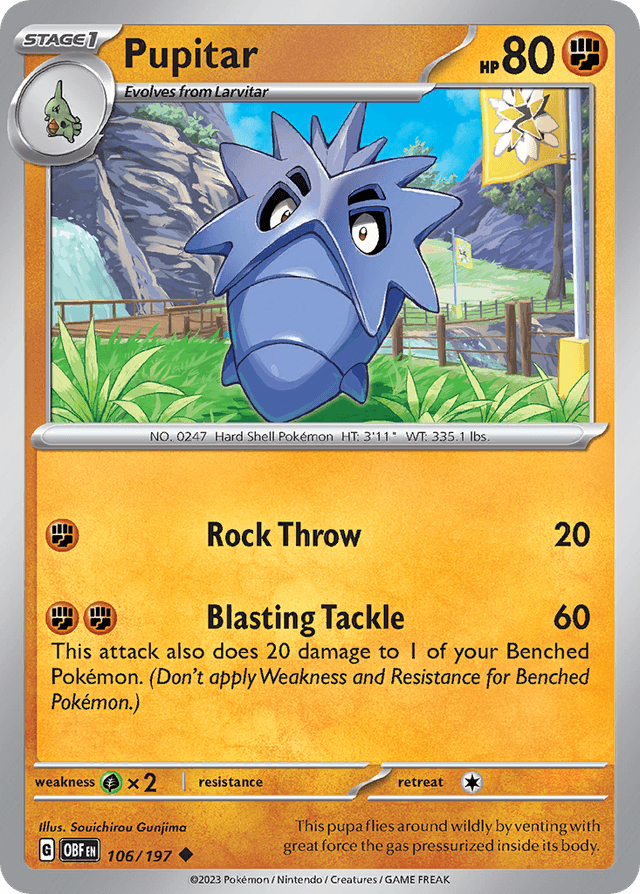 Carta Pupitar 106/197 do set Obsidian Flames — Pokémon TCG | Bynx