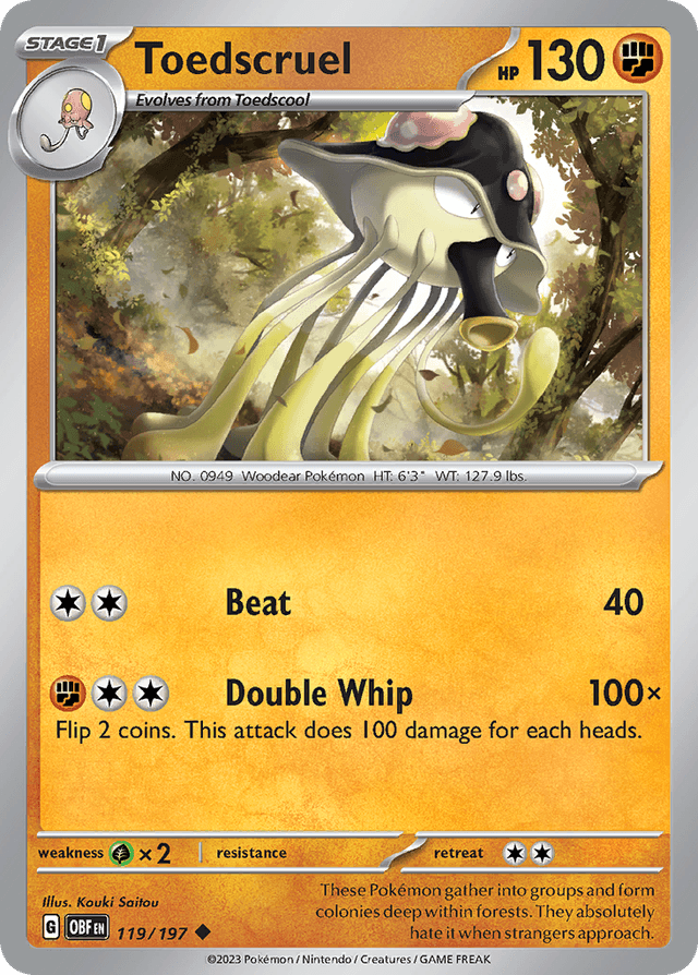 Carta Toedscruel 119/197 do set Obsidian Flames — Pokémon TCG | Bynx