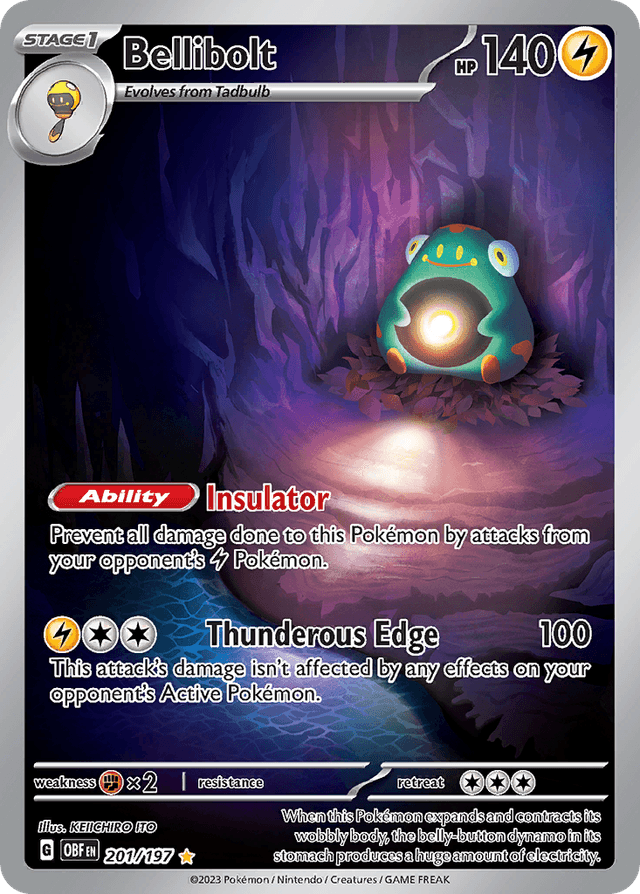 Carta Bellibolt 201/197 do set Obsidian Flames — Pokémon TCG | Bynx