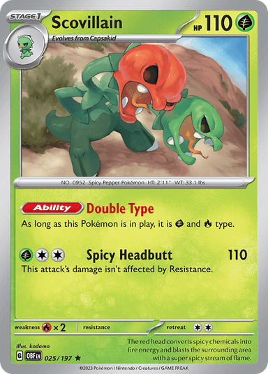 Carta Scovillain 25/197 do set Obsidian Flames — Pokémon TCG | Bynx
