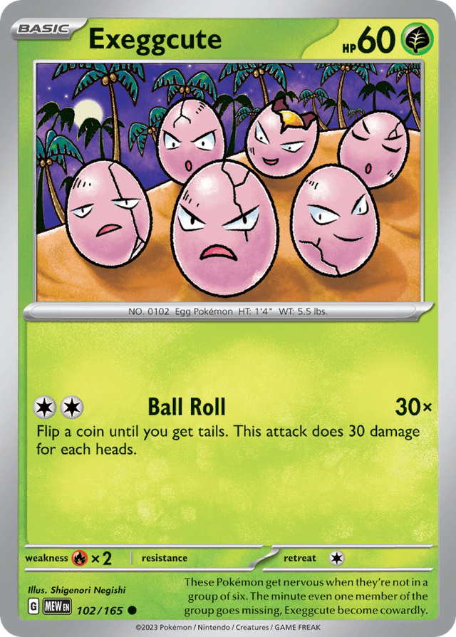 Carta Exeggcute 102/165 do set 151 — Pokémon TCG | Bynx