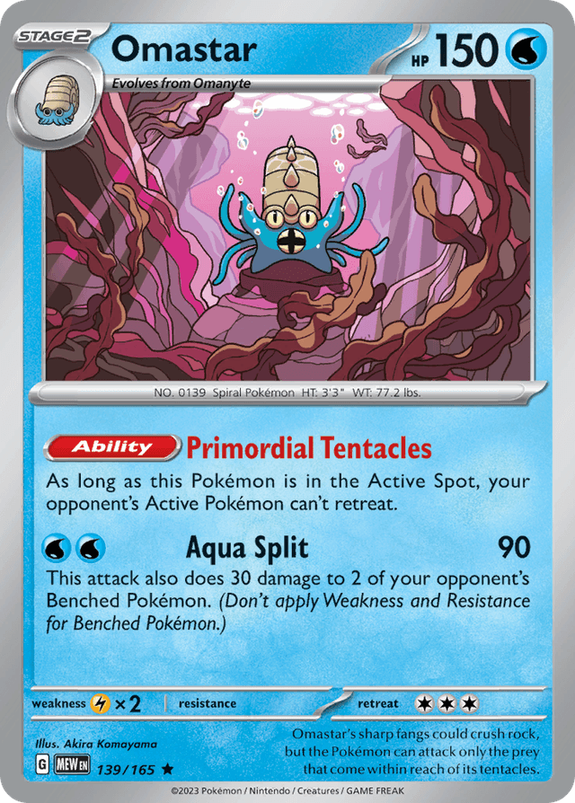 Carta Omastar 139/165 do set 151 — Pokémon TCG | Bynx