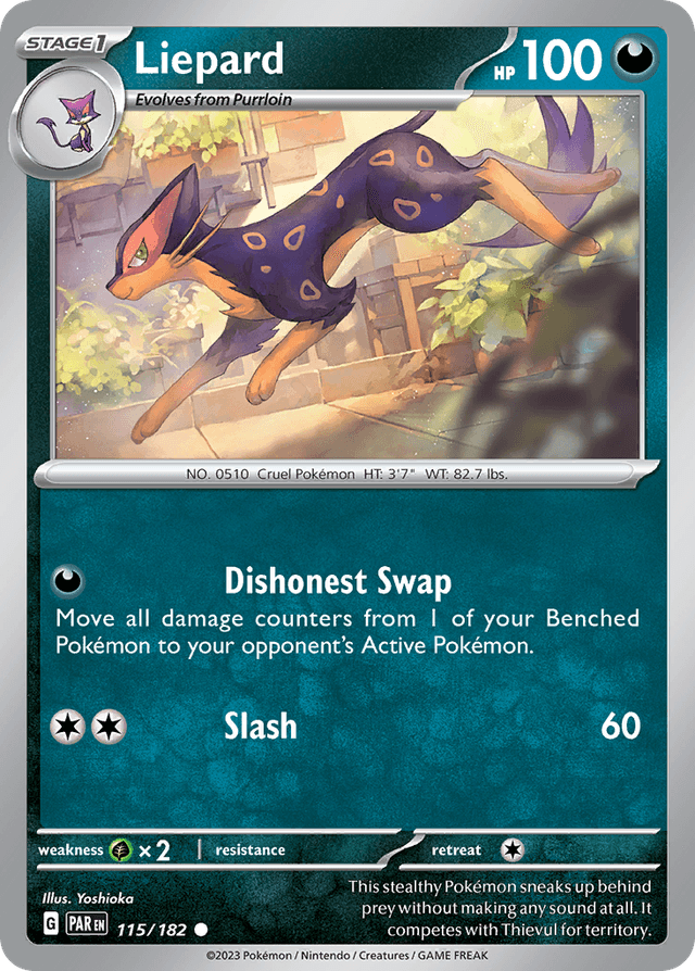 Carta Liepard 115/182 do set Paradox Rift — Pokémon TCG | Bynx
