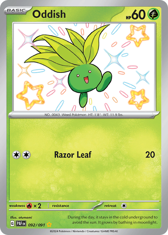Carta Oddish 92/91 do set Paldean Fates — Pokémon TCG | Bynx