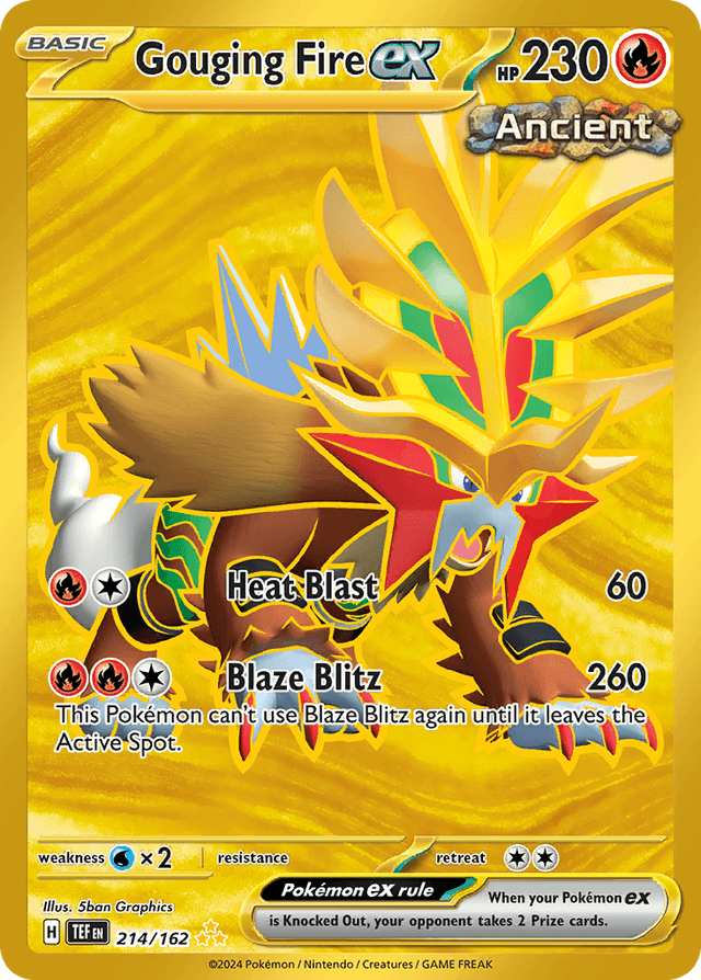 Carta Gouging Fire ex 214/162 do set Temporal Forces — Pokémon TCG | Bynx