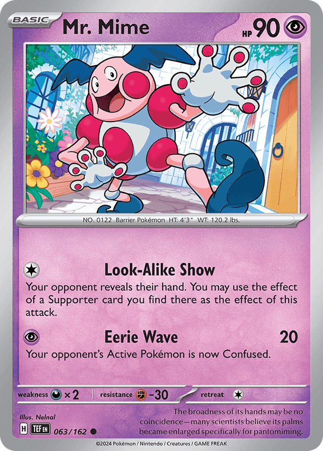 Carta Mr. Mime 63/162 do set Temporal Forces — Pokémon TCG | Bynx