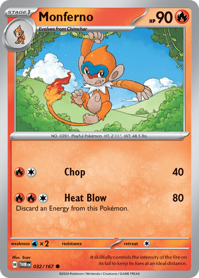 Carta Monferno 32/167 do set Twilight Masquerade — Pokémon TCG | Bynx