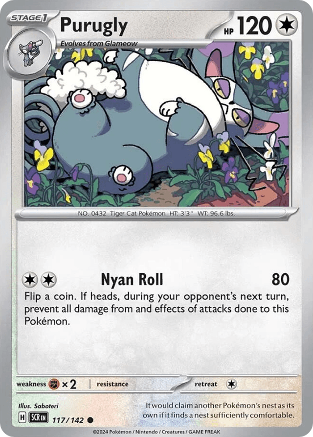 Carta Purugly 117/142 do set Stellar Crown — Pokémon TCG | Bynx