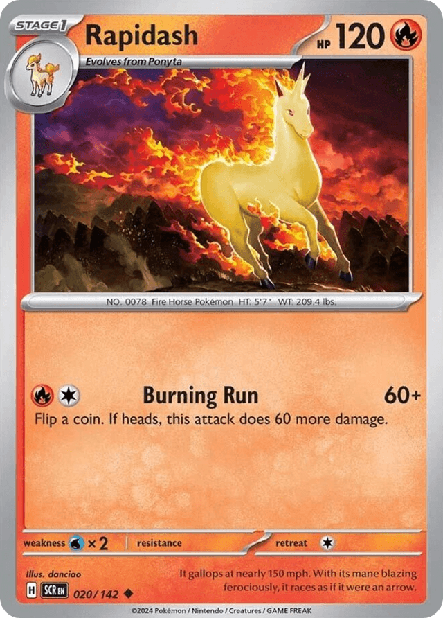 Carta Rapidash 20/142 do set Stellar Crown — Pokémon TCG | Bynx