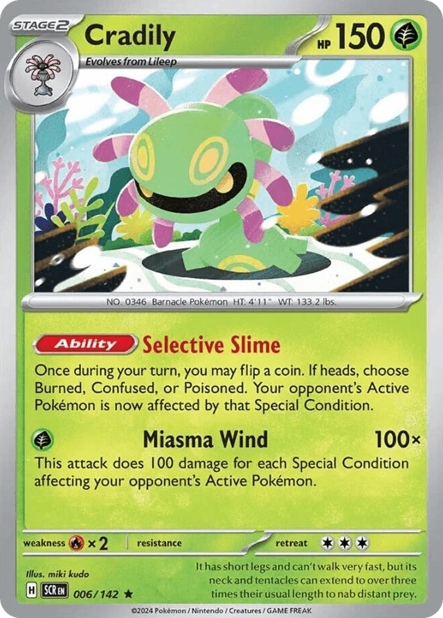 Carta Cradily 6/142 do set Stellar Crown — Pokémon TCG | Bynx