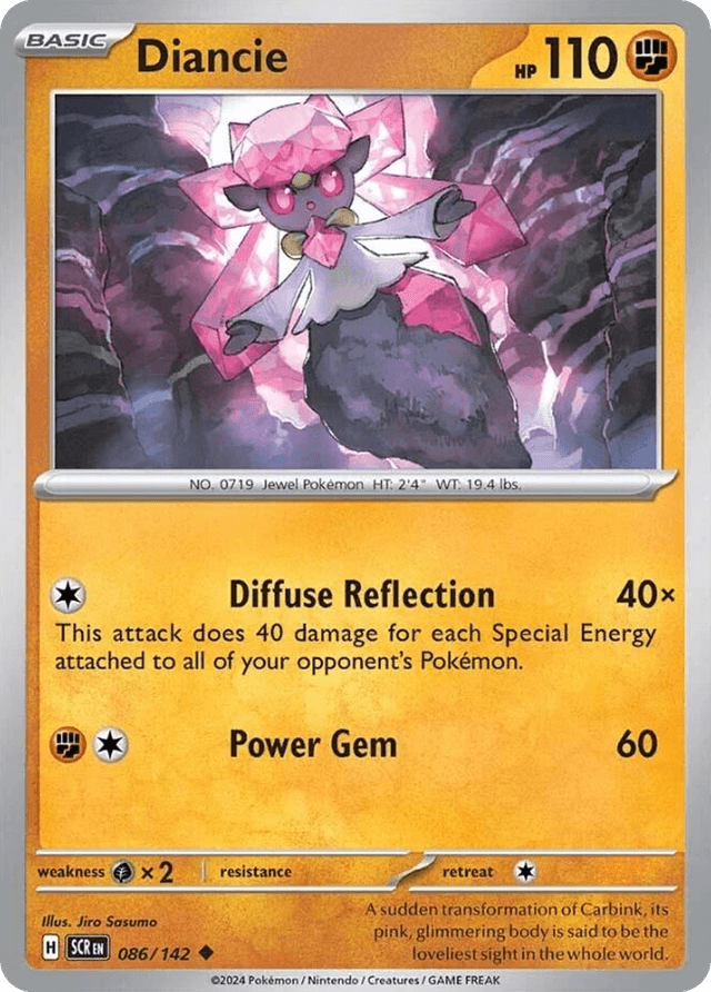 Carta Diancie 86/142 do set Stellar Crown — Pokémon TCG | Bynx