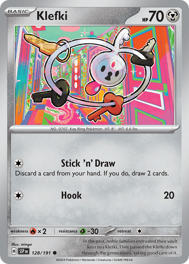 Carta Klefki 128/191 do set Surging Sparks — Pokémon TCG | Bynx
