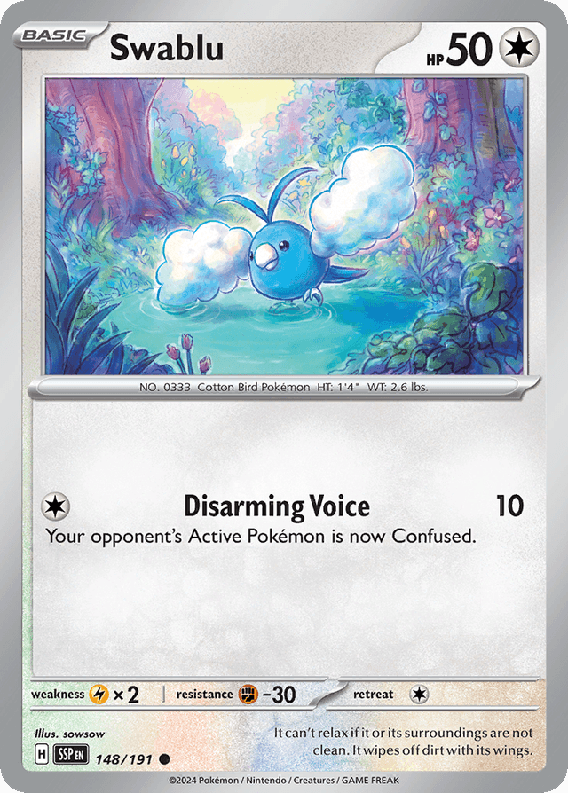 Carta Swablu 148/191 do set Surging Sparks — Pokémon TCG | Bynx