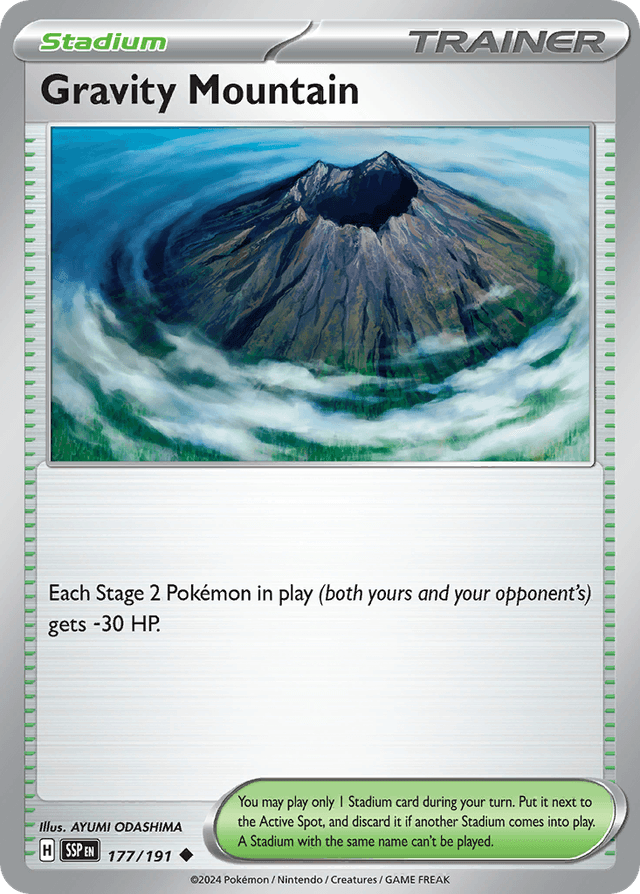 Carta Gravity Mountain 177/191 do set Surging Sparks — Pokémon TCG | Bynx