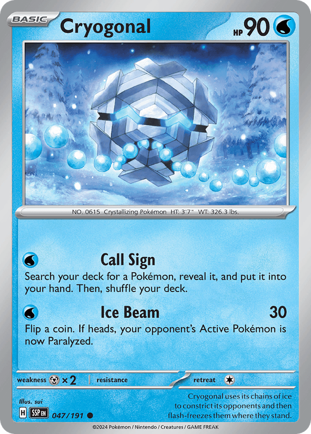 Carta Cryogonal 47/191 do set Surging Sparks — Pokémon TCG | Bynx