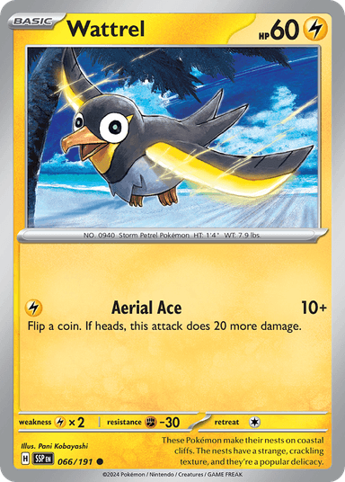 Carta Wattrel 66/191 do set Surging Sparks — Pokémon TCG | Bynx