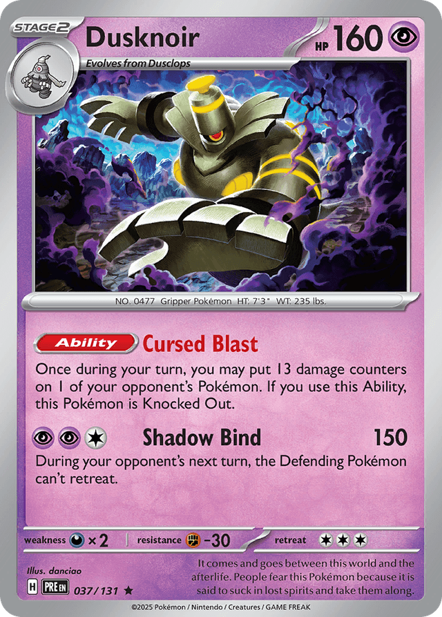 Carta Dusknoir 37/131 do set Prismatic Evolutions — Pokémon TCG | Bynx