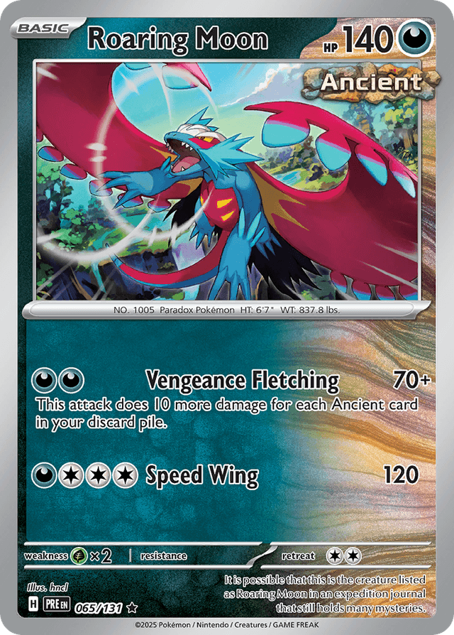 Carta Roaring Moon 65/131 do set Prismatic Evolutions — Pokémon TCG | Bynx