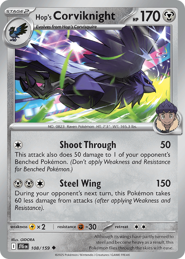 Carta Hop's Corviknight 108/159 do set Journey Together — Pokémon TCG | Bynx