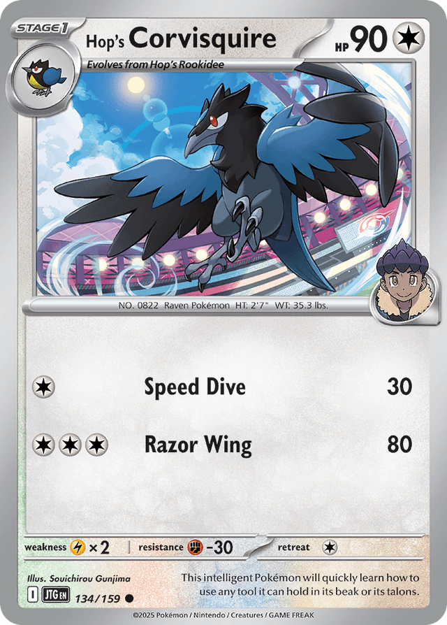 Carta Hop's Corvisquire 134/159 do set Journey Together — Pokémon TCG | Bynx