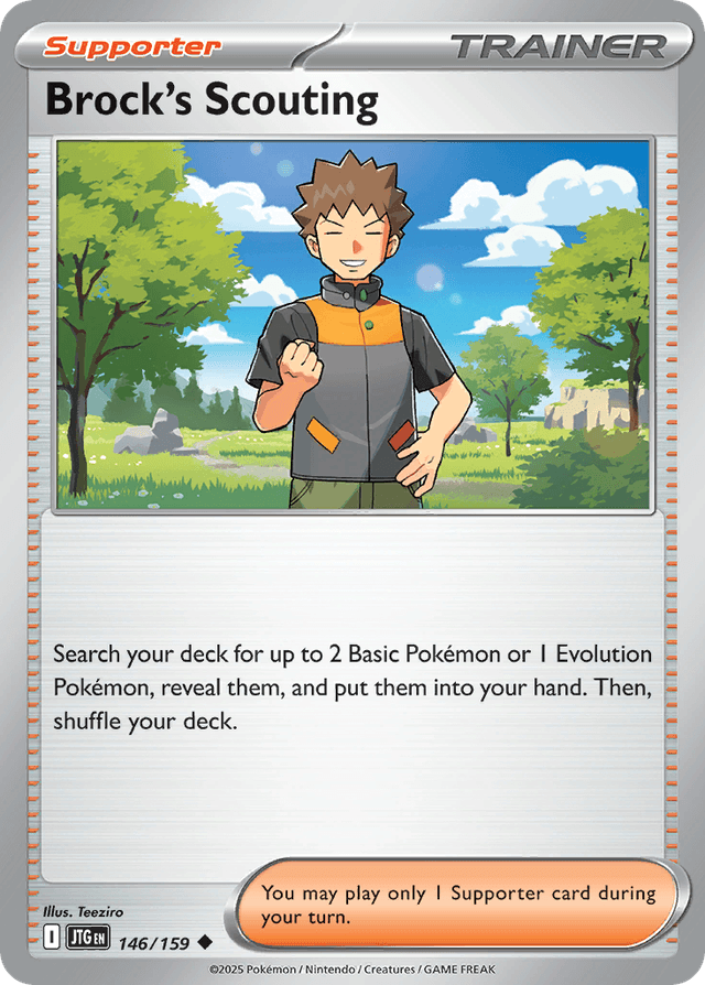Carta Brock's Scouting 146/159 do set Journey Together — Pokémon TCG | Bynx