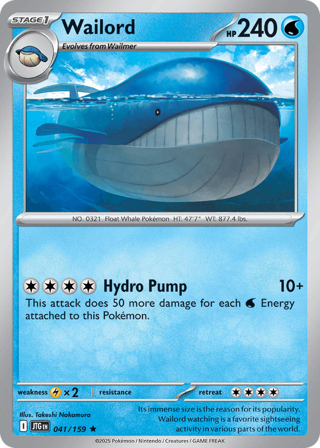 Carta Wailord 41/159 do set Journey Together — Pokémon TCG | Bynx