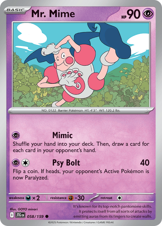 Carta Mr. Mime 58/159 do set Journey Together — Pokémon TCG | Bynx