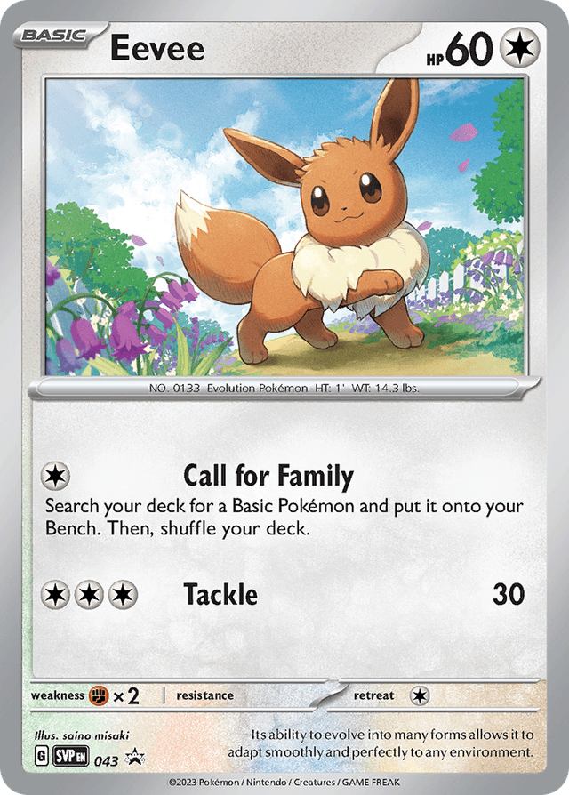 Carta Eevee 43/215 do set Scarlet & Violet Black Star Promos — Pokémon TCG | Bynx
