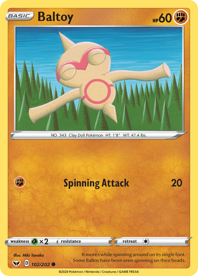 Carta Baltoy 102/202 do set Sword & Shield — Pokémon TCG | Bynx