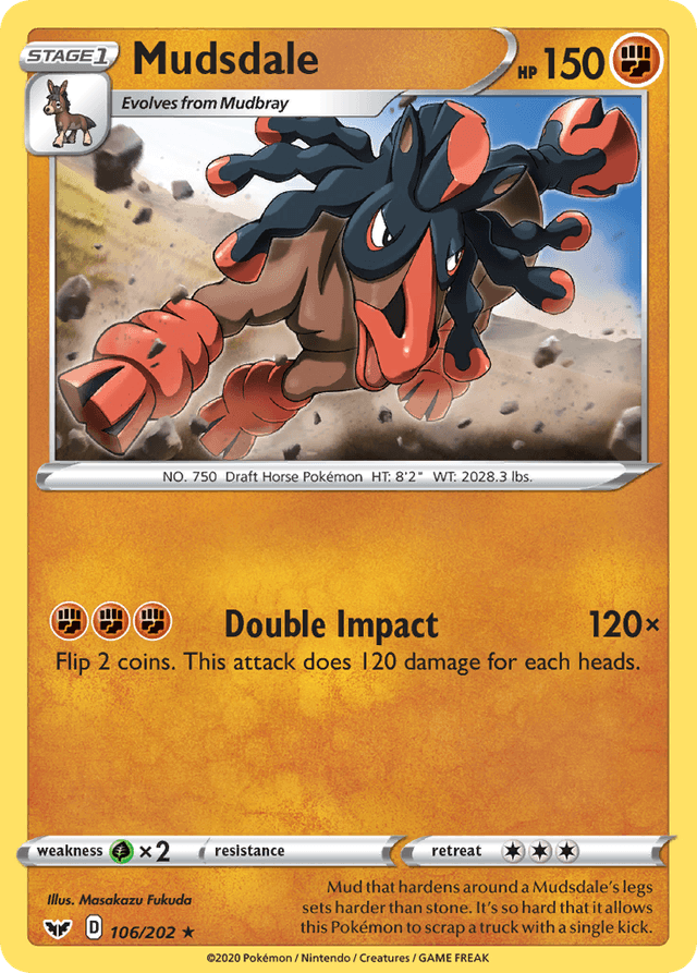 Carta Mudsdale 106/202 do set Sword & Shield — Pokémon TCG | Bynx