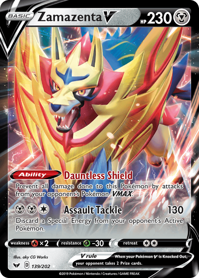 Carta Zamazenta V 139/202 do set Sword & Shield — Pokémon TCG | Bynx