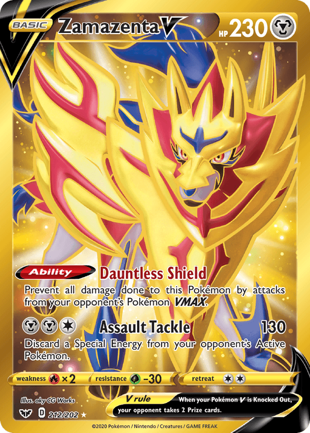 Carta Zamazenta V 212/202 do set Sword & Shield — Pokémon TCG | Bynx