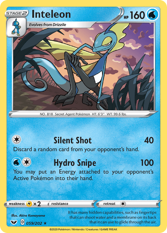 Carta Inteleon 59/202 do set Sword & Shield — Pokémon TCG | Bynx