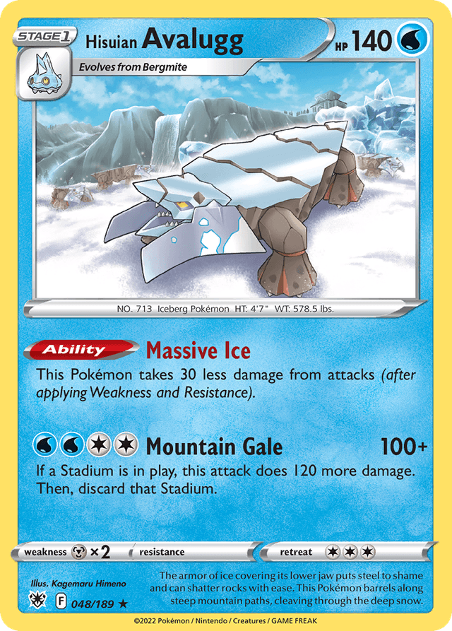Carta Hisuian Avalugg 48/189 do set Astral Radiance — Pokémon TCG | Bynx