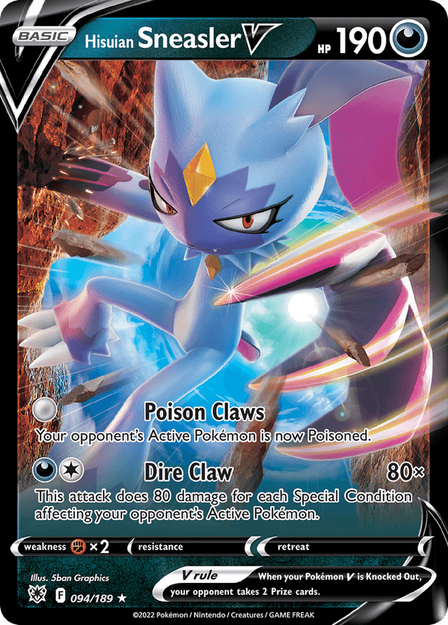 Carta Hisuian Sneasler V 94/189 do set Astral Radiance — Pokémon TCG | Bynx