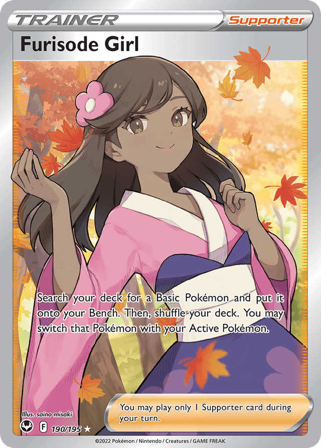 Carta Furisode Girl 190/195 do set Silver Tempest — Pokémon TCG | Bynx