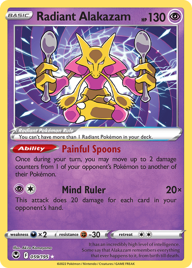 Carta Radiant Alakazam 59/195 do set Silver Tempest — Pokémon TCG | Bynx