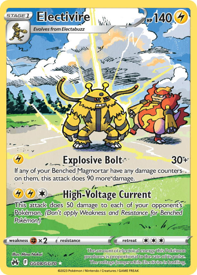 Carta Electivire GG08/70 do set Crown Zenith Galarian Gallery — Pokémon TCG | Bynx