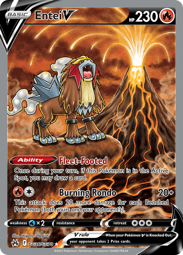 Carta Entei V GG36/70 do set Crown Zenith Galarian Gallery — Pokémon TCG | Bynx