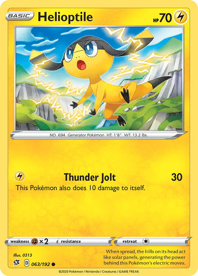Carta Helioptile 63/192 do set Rebel Clash — Pokémon TCG | Bynx