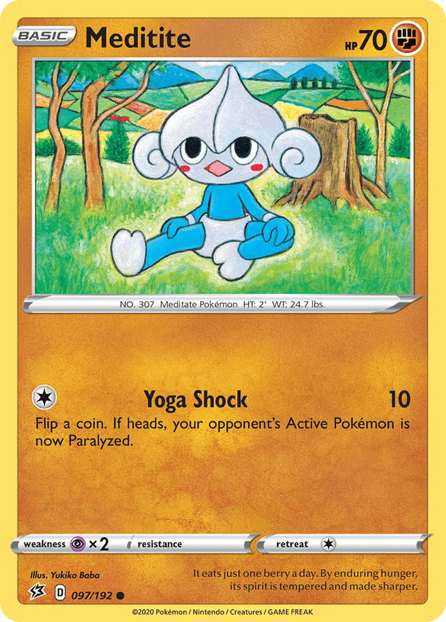 Carta Meditite 97/192 do set Rebel Clash — Pokémon TCG | Bynx