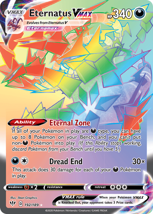 Carta Eternatus VMAX 192/189 do set Darkness Ablaze — Pokémon TCG | Bynx
