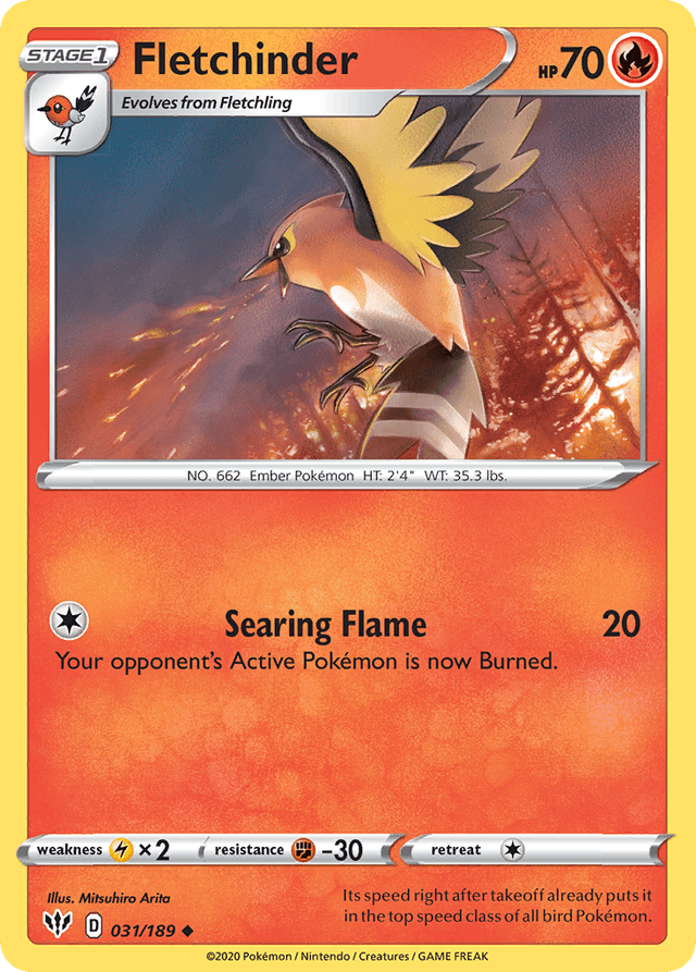 Carta Fletchinder 31/189 do set Darkness Ablaze — Pokémon TCG | Bynx