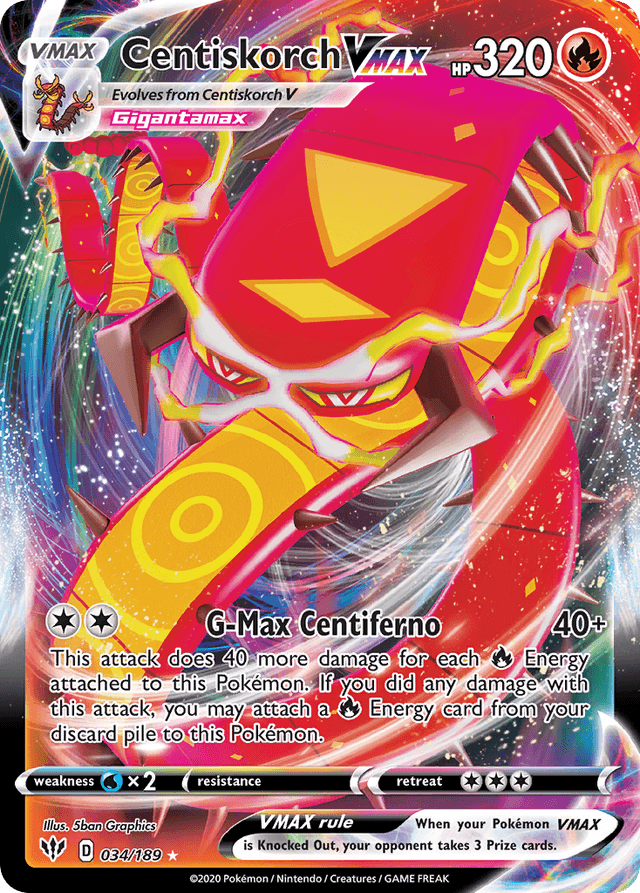 Carta Centiskorch VMAX 34/189 do set Darkness Ablaze — Pokémon TCG | Bynx