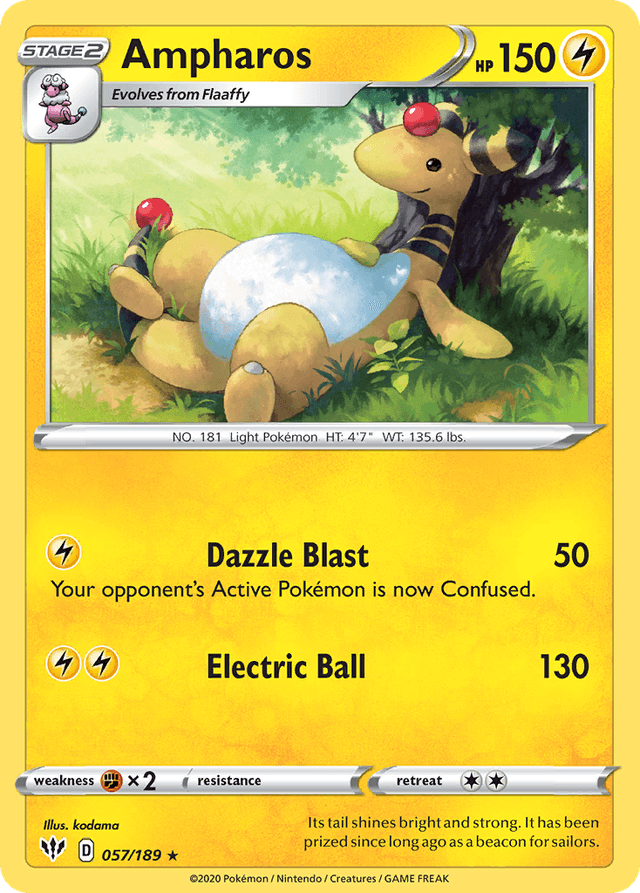 Carta Ampharos 57/189 do set Darkness Ablaze — Pokémon TCG | Bynx