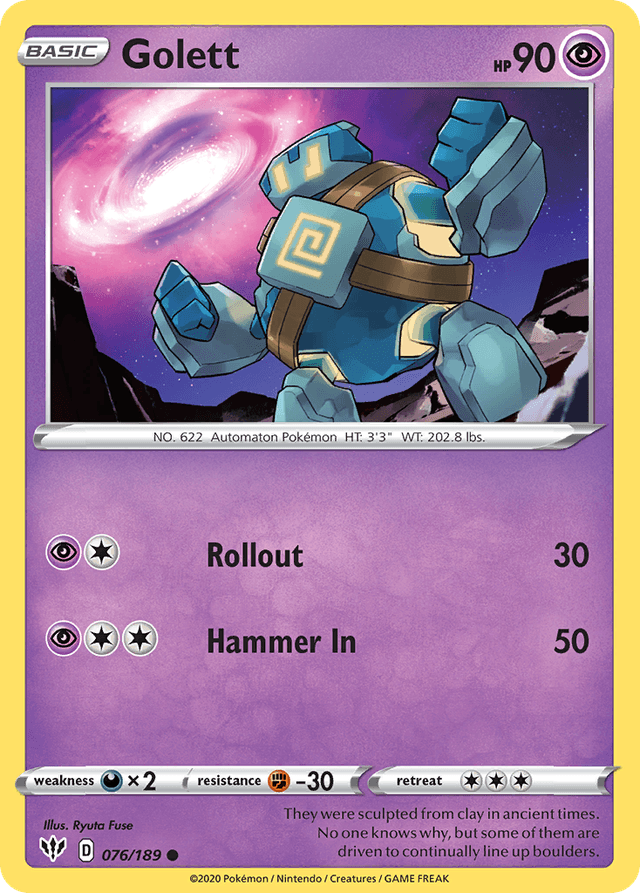 Carta Golett 76/189 do set Darkness Ablaze — Pokémon TCG | Bynx